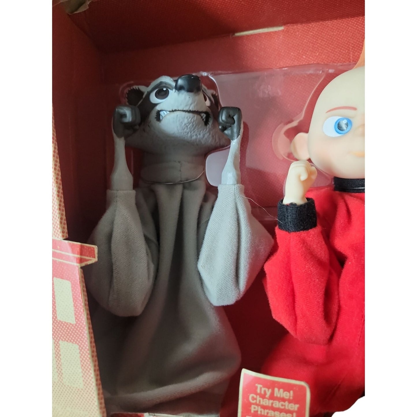 Disney Store Incredibles 2 Boxing Puppets Jack Jack & Racoon Character Toys