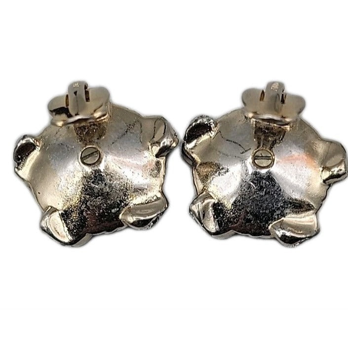 Vintage Jomaz Signed Clip On Earrings Cultured Pearls Patent # Early Design