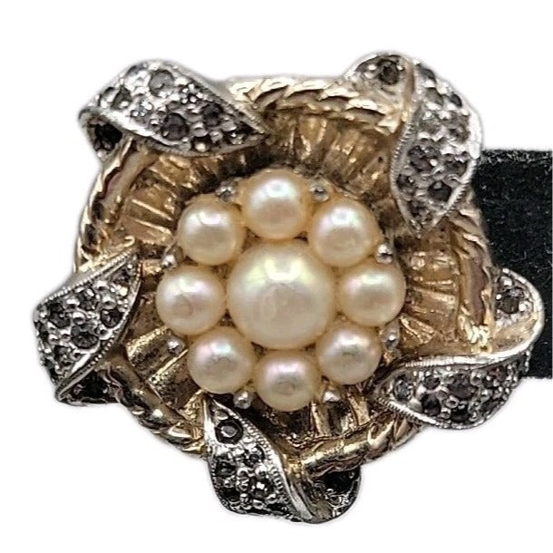 Vintage Jomaz Signed Clip On Earrings Cultured Pearls Patent # Early Design