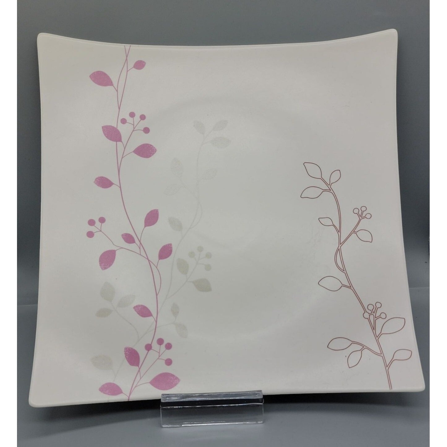 Teavana Square Dinner Plate 10" Fine Porcelain Exclusive Collection Floral