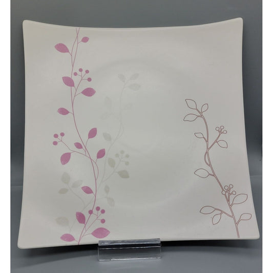 Teavana Square Dinner Plate 10" Fine Porcelain Exclusive Collection Floral