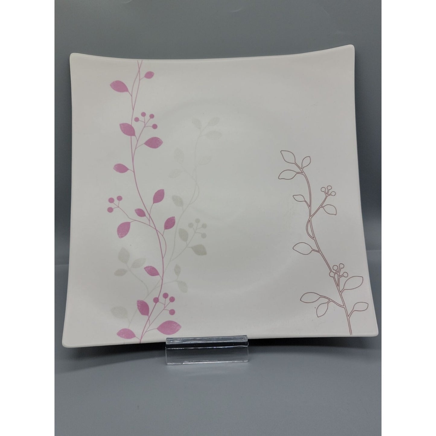 Teavana Square Dinner Plate 10" Fine Porcelain Exclusive Collection Floral