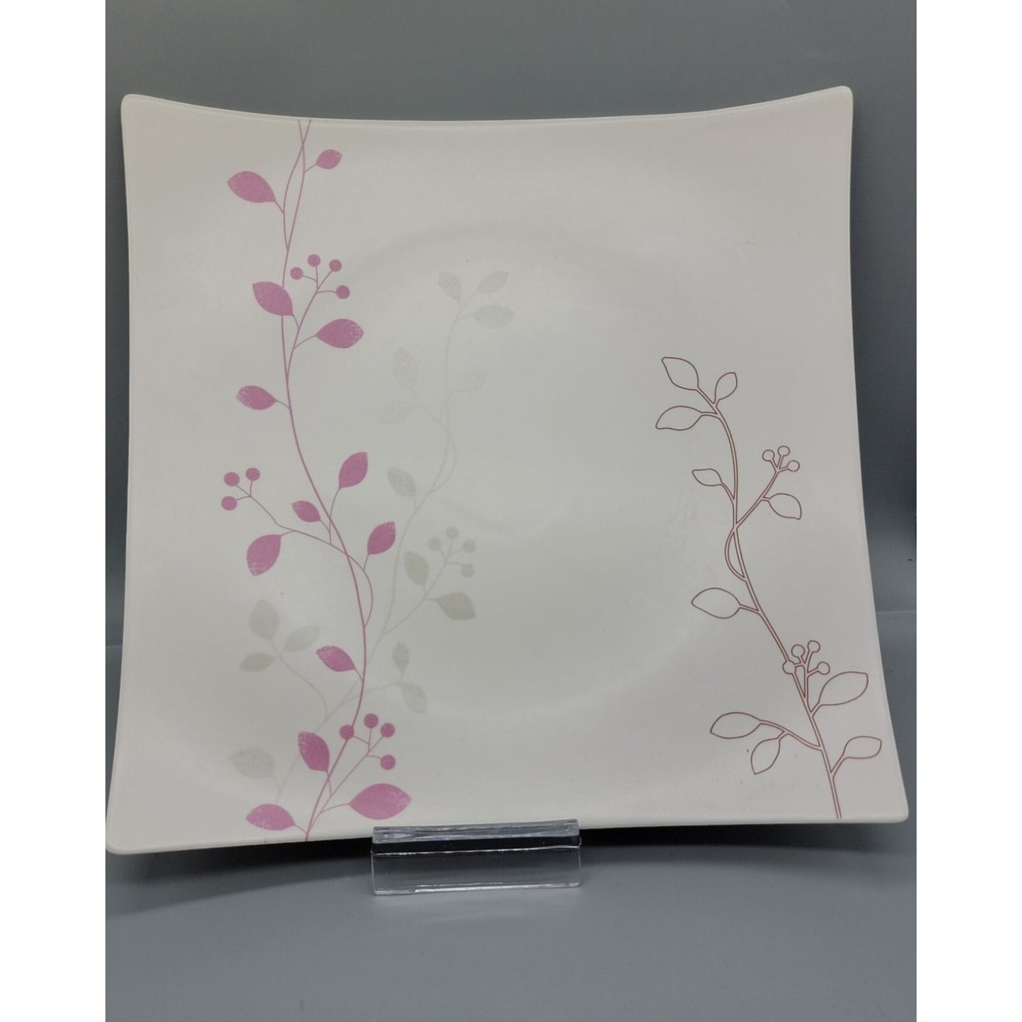 Teavana Square Dinner Plate 10" Fine Porcelain Exclusive Collection Floral