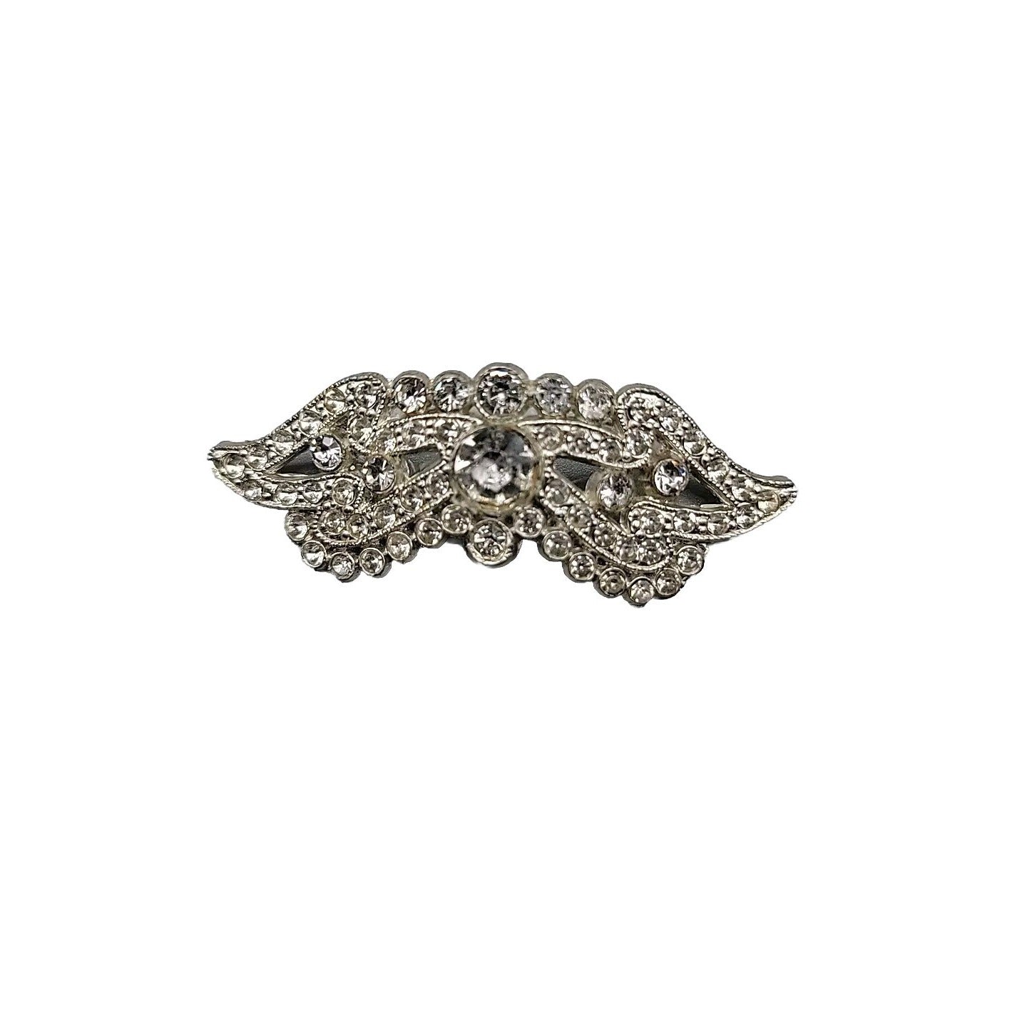 Apex Art Wings Brooch Silver Tone Clear Rhinestones Worn By The Stars Rare Find