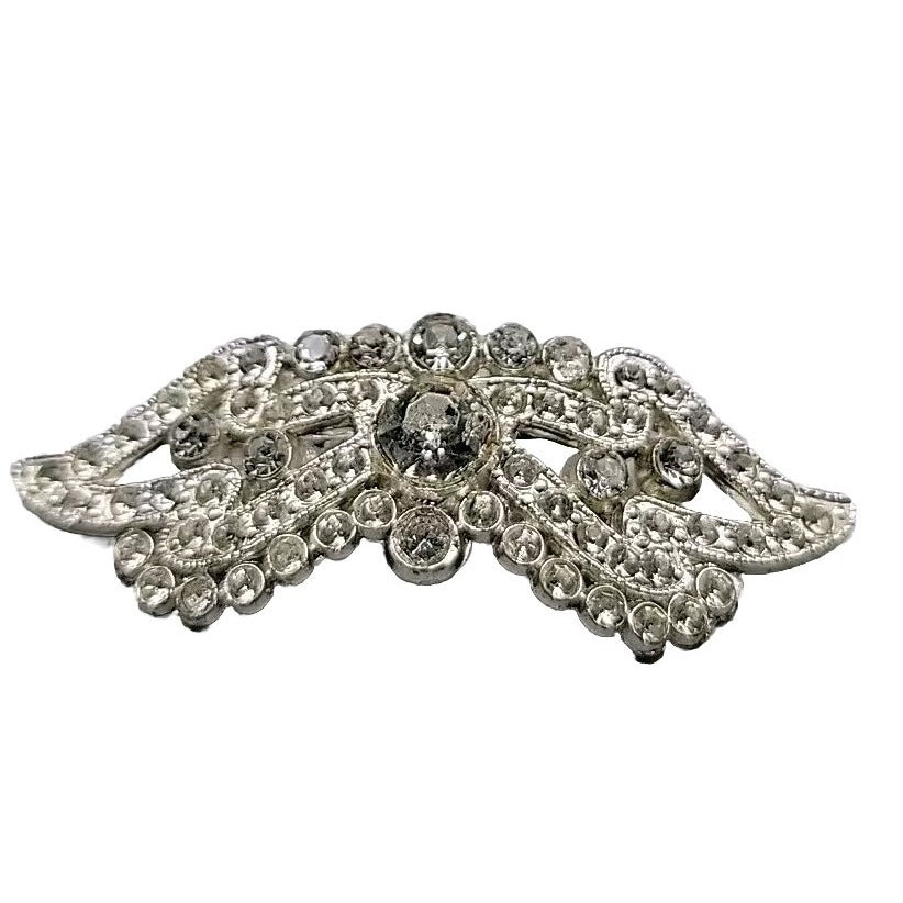 Apex Art Wings Brooch Silver Tone Clear Rhinestones Worn By The Stars Rare Find