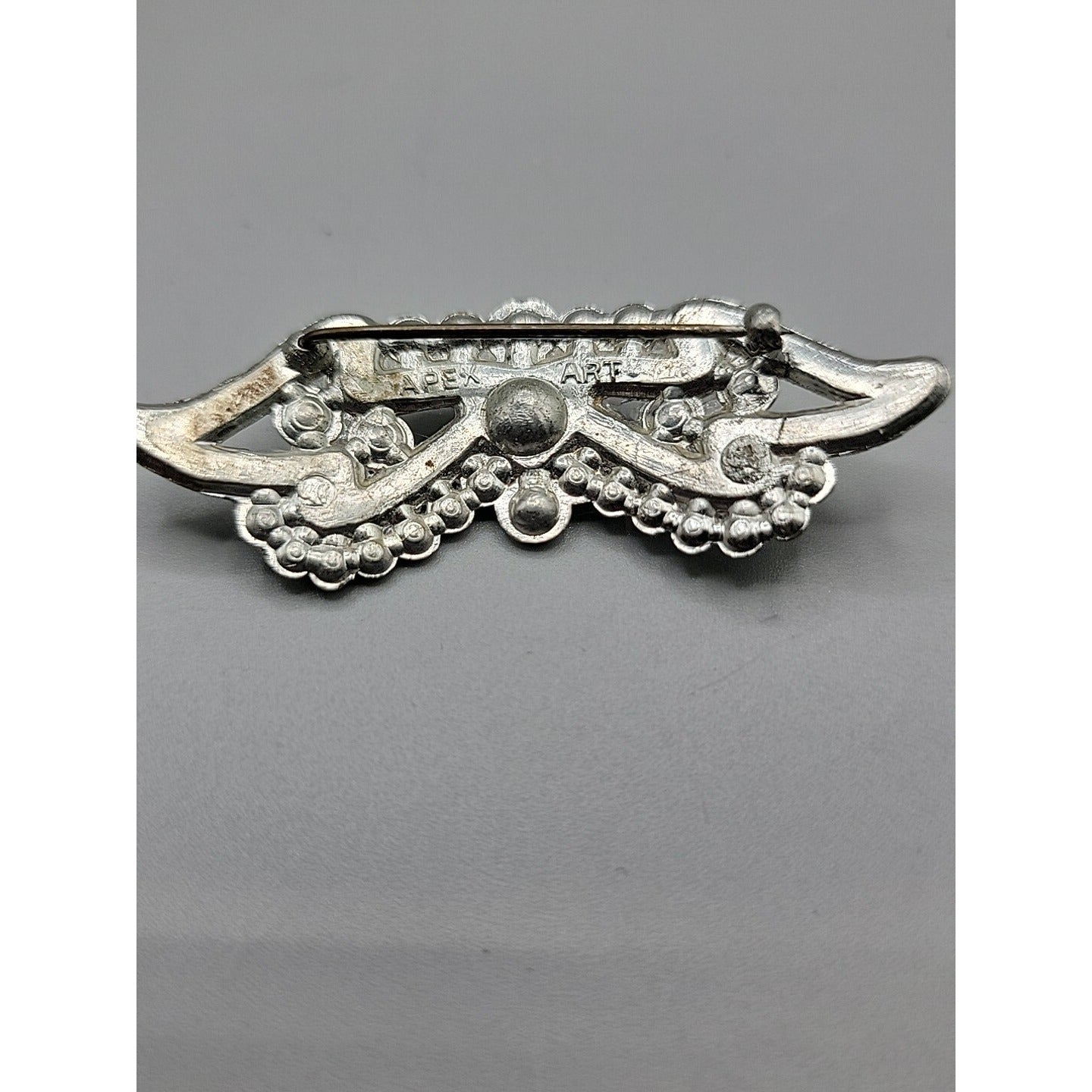 Apex Art Wings Brooch Silver Tone Clear Rhinestones Worn By The Stars Rare Find