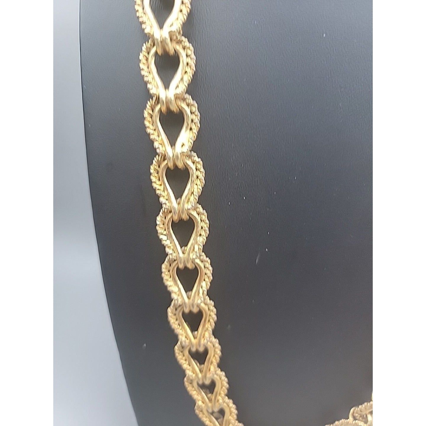 KJL 1980s Twisted Rope Necklace 30" Link Chain Gold Plated VTG Kenneth Jay Lane