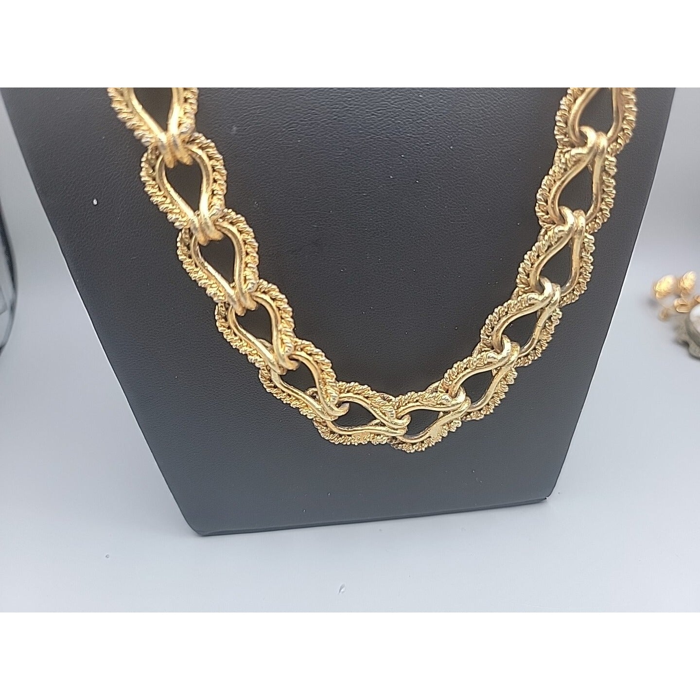 KJL 1980s Twisted Rope Necklace 30" Link Chain Gold Plated VTG Kenneth Jay Lane