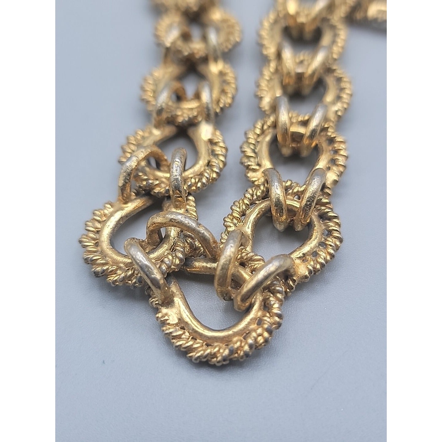 KJL 1980s Twisted Rope Necklace 30" Link Chain Gold Plated VTG Kenneth Jay Lane