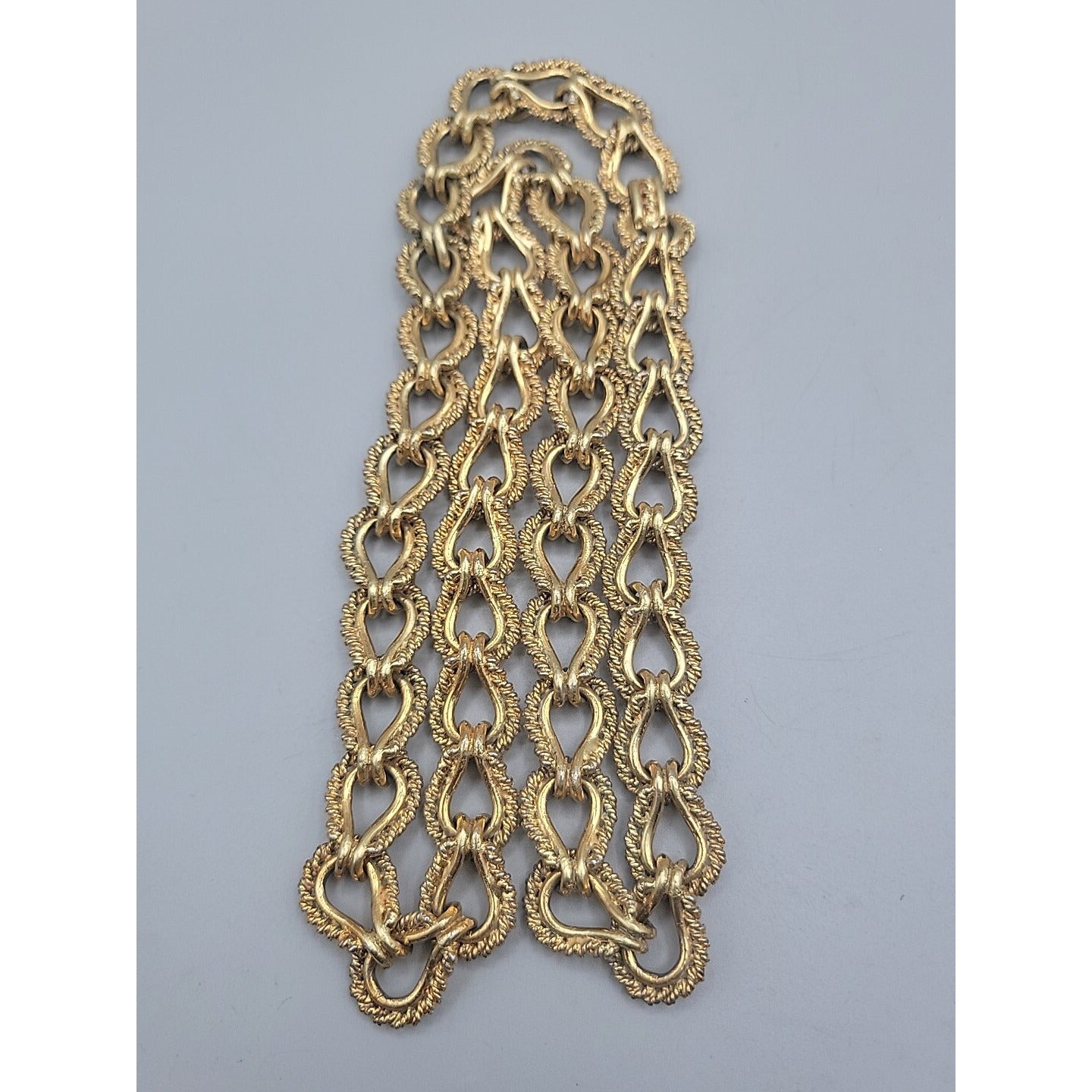 KJL 1980s Twisted Rope Necklace 30" Link Chain Gold Plated VTG Kenneth Jay Lane