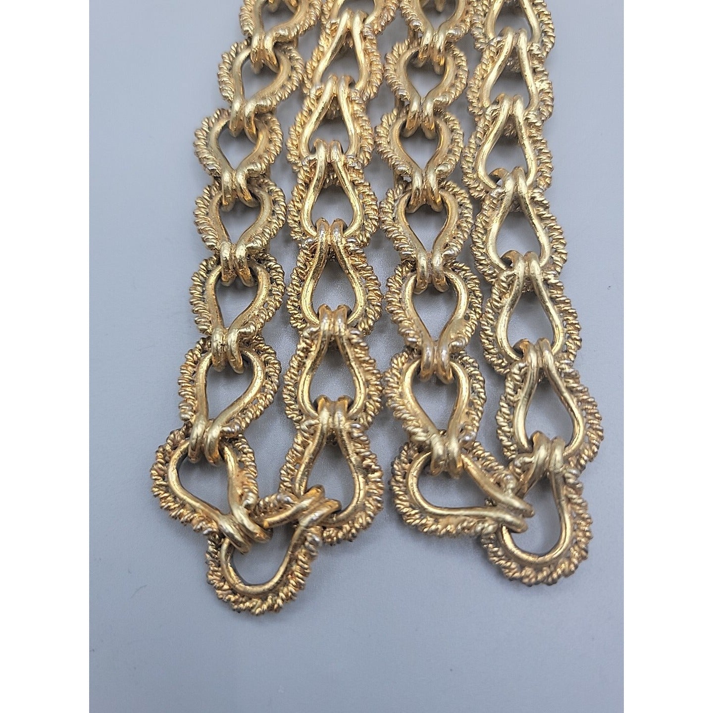 KJL 1980s Twisted Rope Necklace 30" Link Chain Gold Plated VTG Kenneth Jay Lane