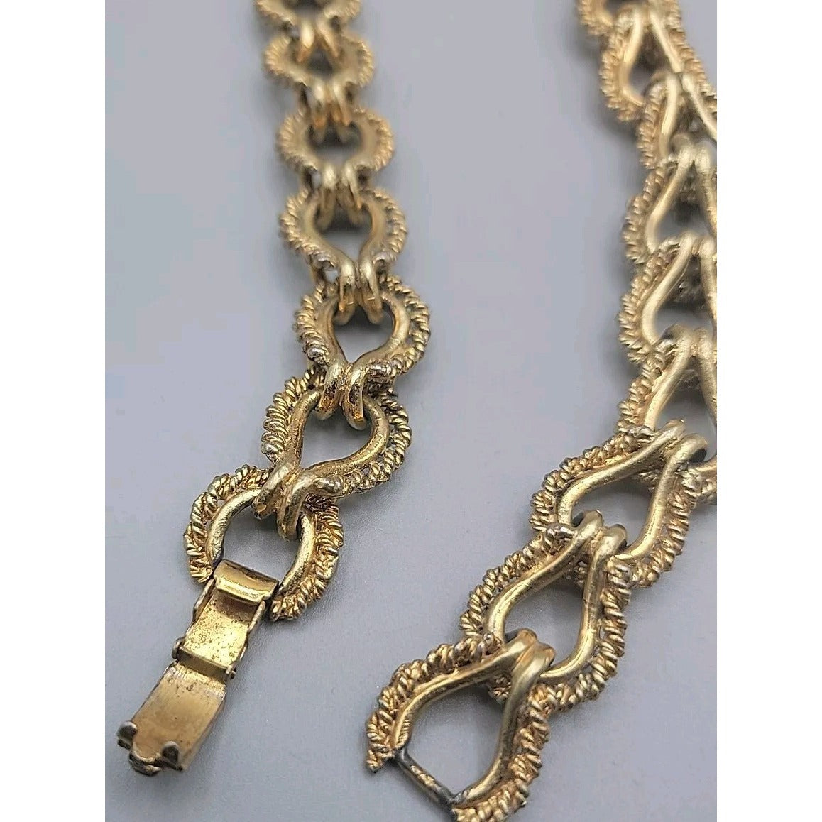KJL 1980s Twisted Rope Necklace 30" Link Chain Gold Plated VTG Kenneth Jay Lane