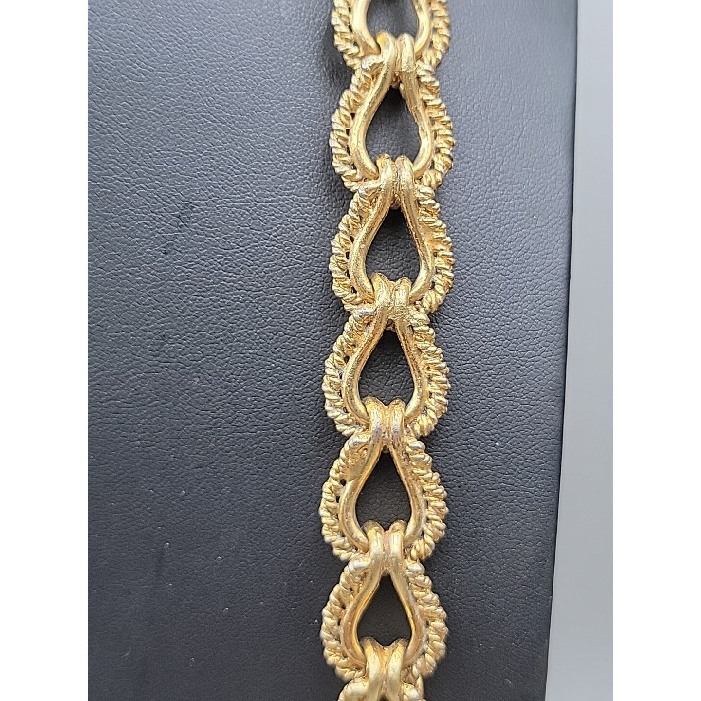 KJL 1980s Twisted Rope Necklace 30" Link Chain Gold Plated VTG Kenneth Jay Lane