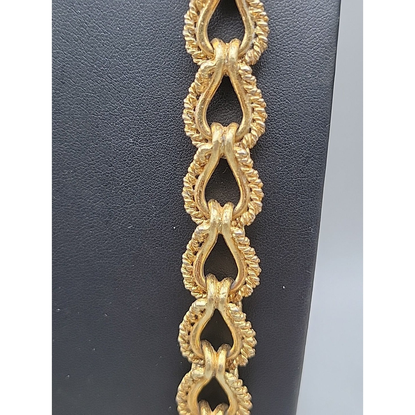 KJL 1980s Twisted Rope Necklace 30" Link Chain Gold Plated VTG Kenneth Jay Lane