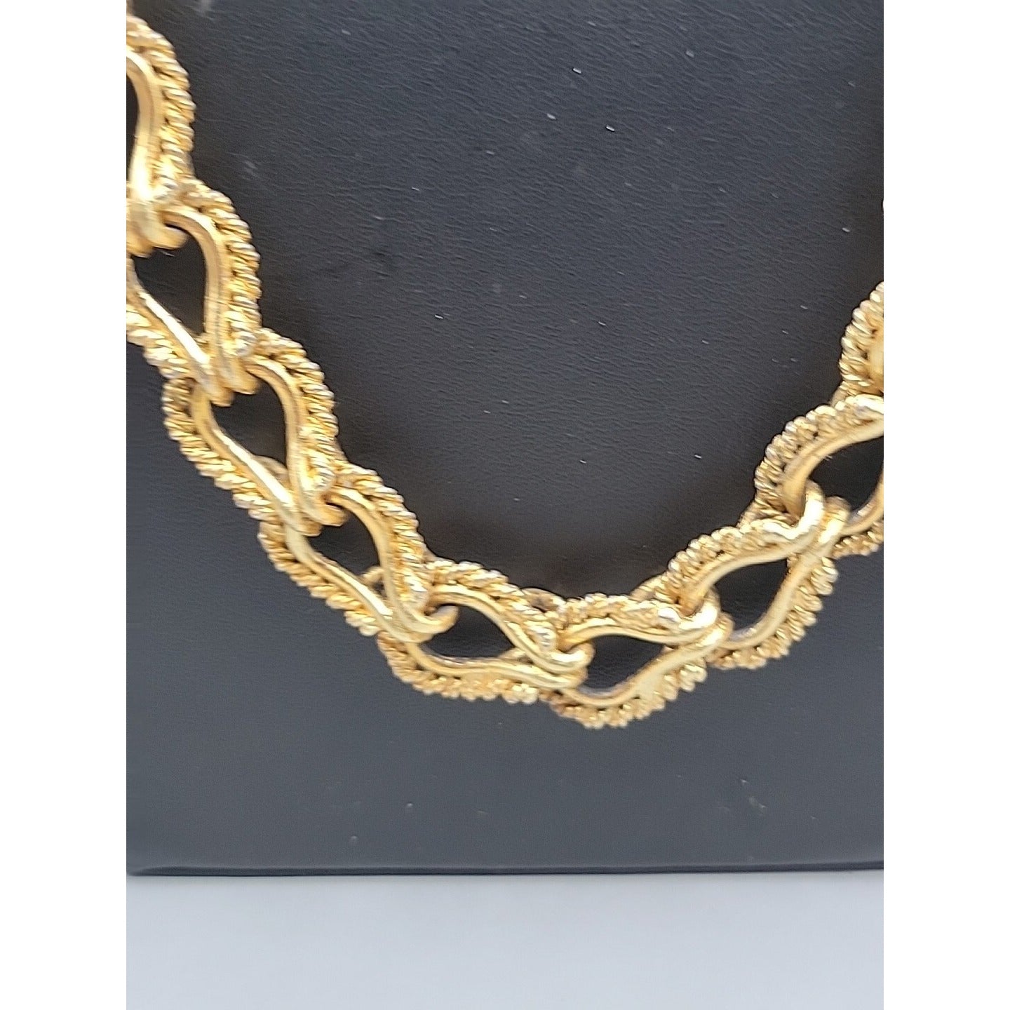 KJL 1980s Twisted Rope Necklace 30" Link Chain Gold Plated VTG Kenneth Jay Lane