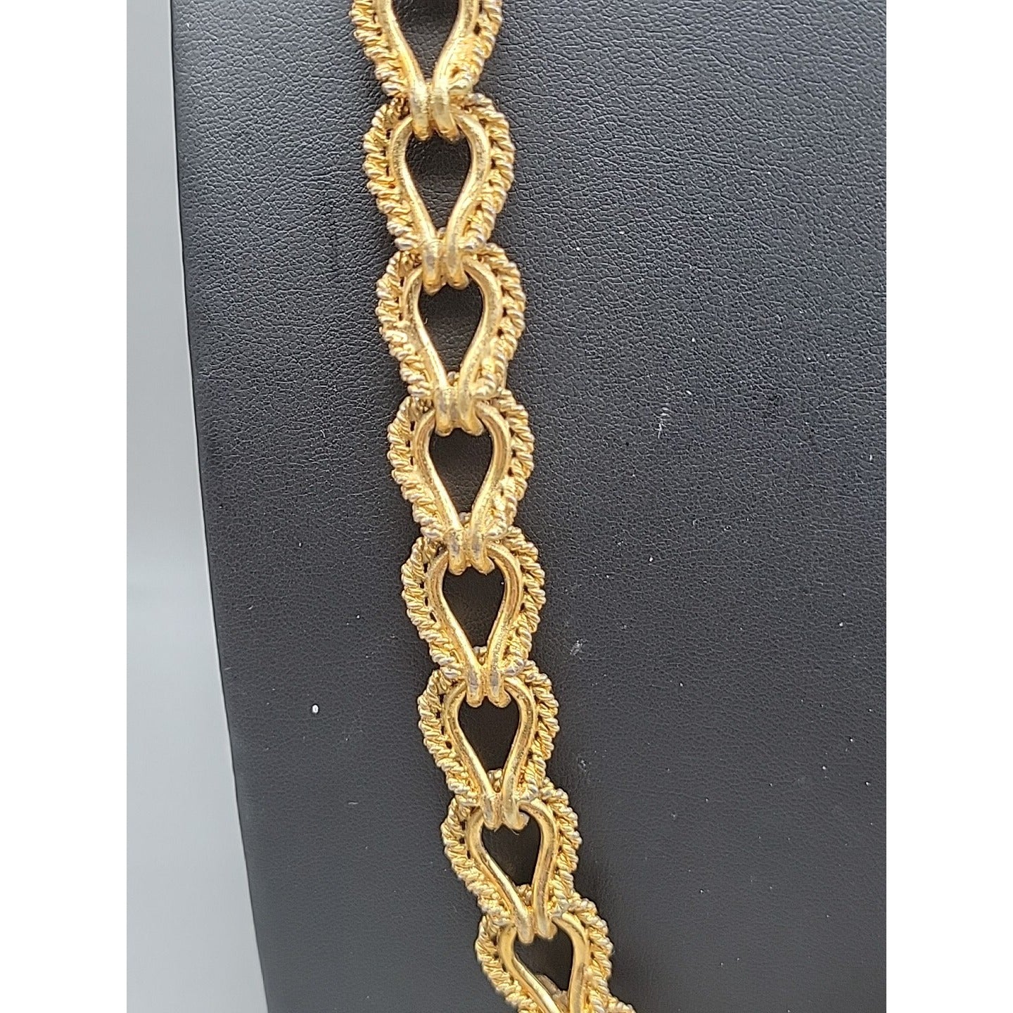 KJL 1980s Twisted Rope Necklace 30" Link Chain Gold Plated VTG Kenneth Jay Lane
