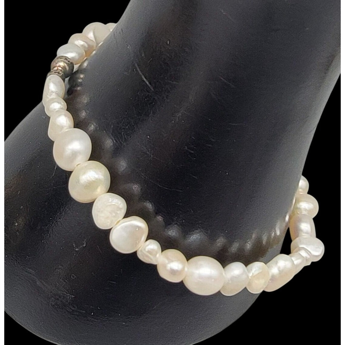 Vintage Silpada Goddess Pearl Bracelet Sterling Silver B1601 2000s Baroque 7.5"