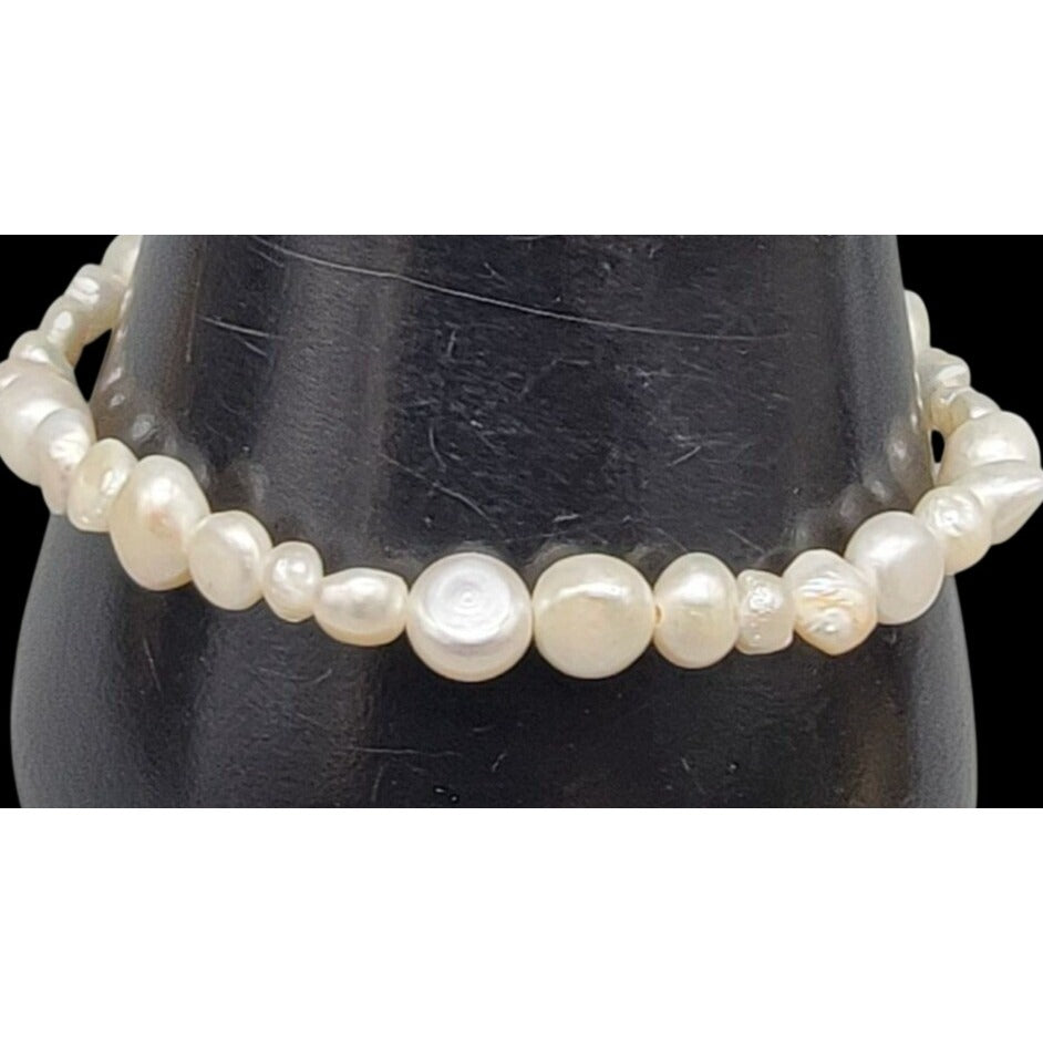 Vintage Silpada Goddess Pearl Bracelet Sterling Silver B1601 2000s Baroque 7.5"