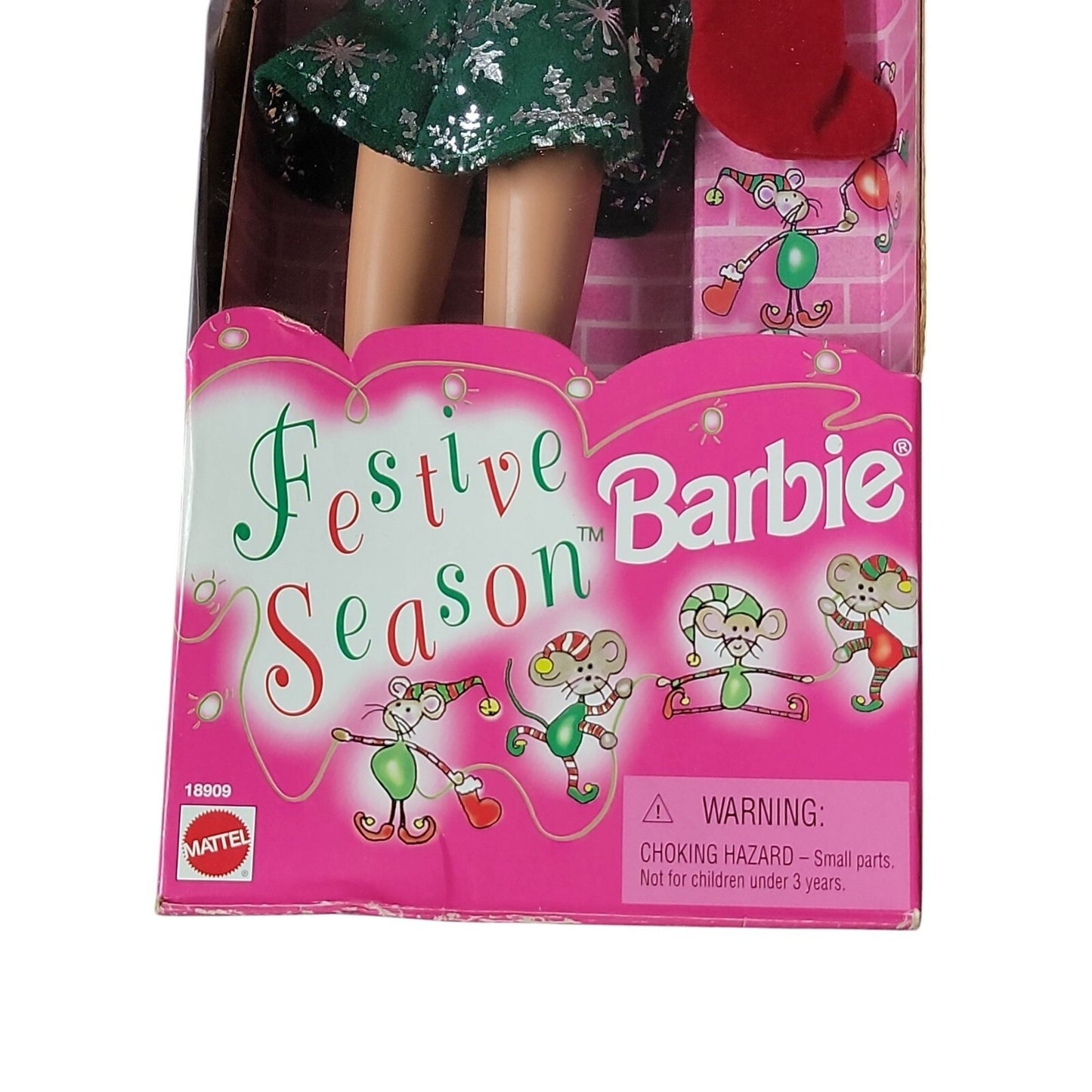 Barbie Festive Season 1997 Chrisrmas Special Edition Green Snowflake Dress