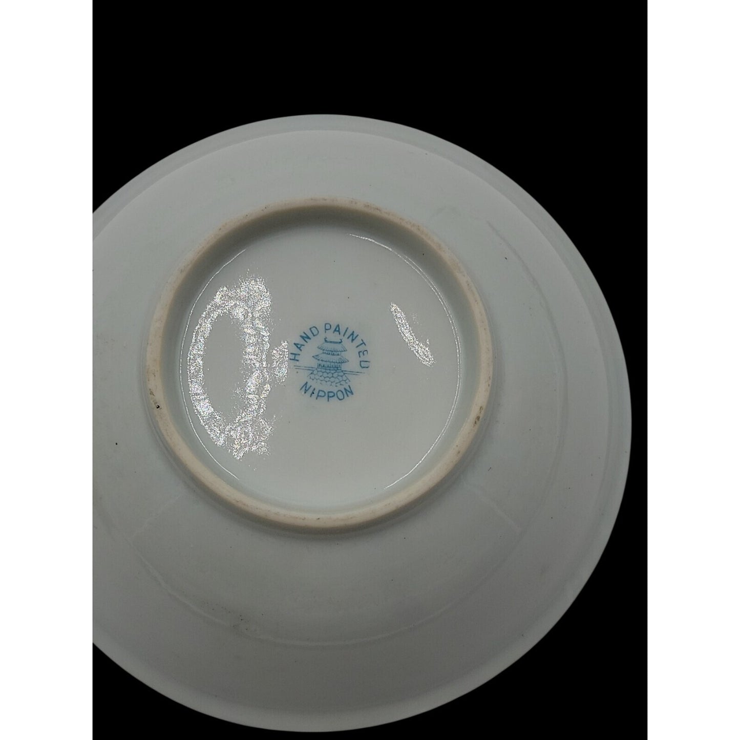 Antique Nippon Hand Painted 5.25" Berry Bowl Rare Blue Pagoda Mark 1891-1921