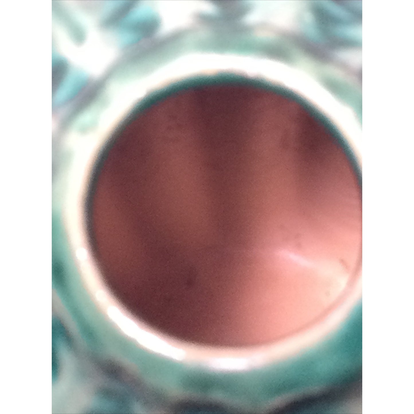 Blue Mountain Pottery Fluted Vase Drip Glazed Zig Zag Pattern Lotus Style 9"