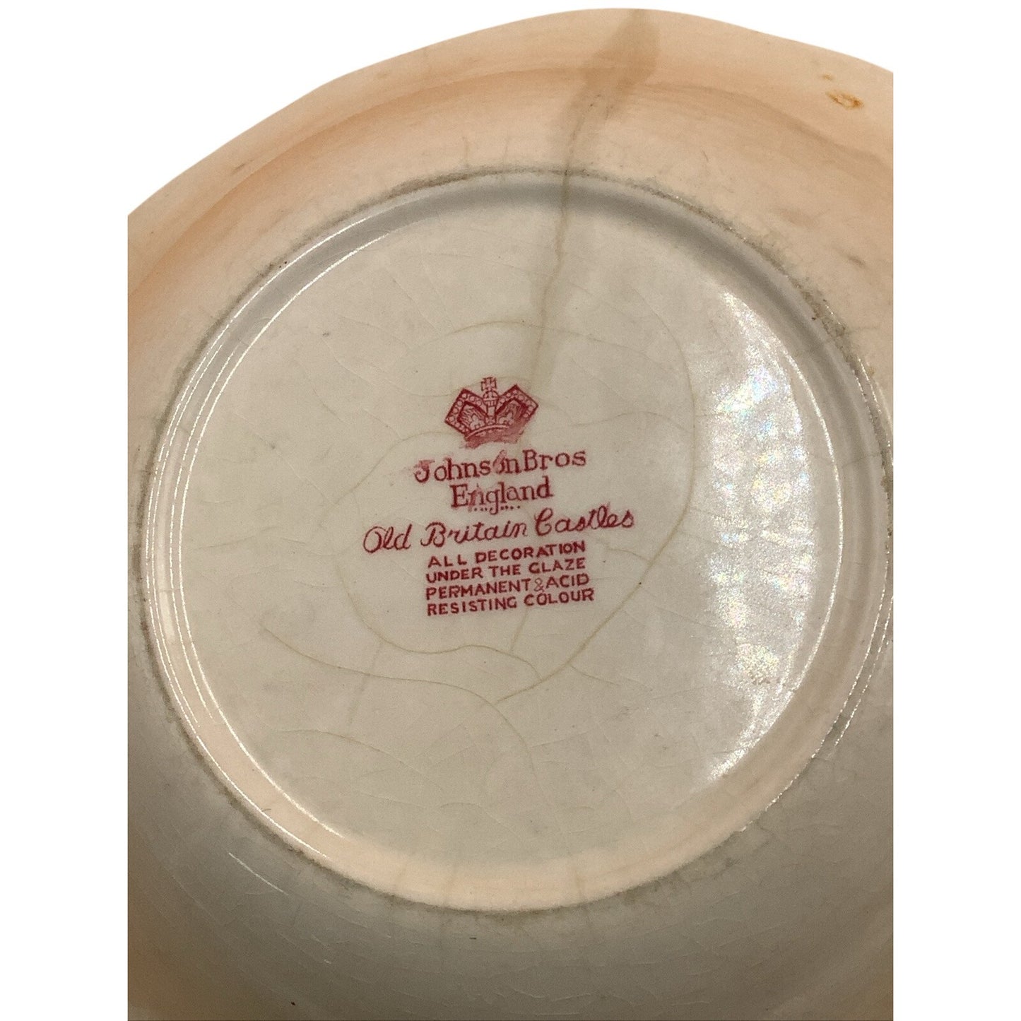 Johnson Brothers Old Britain Castles Square Soup Bowl 7 3/8"  Pink Transferware