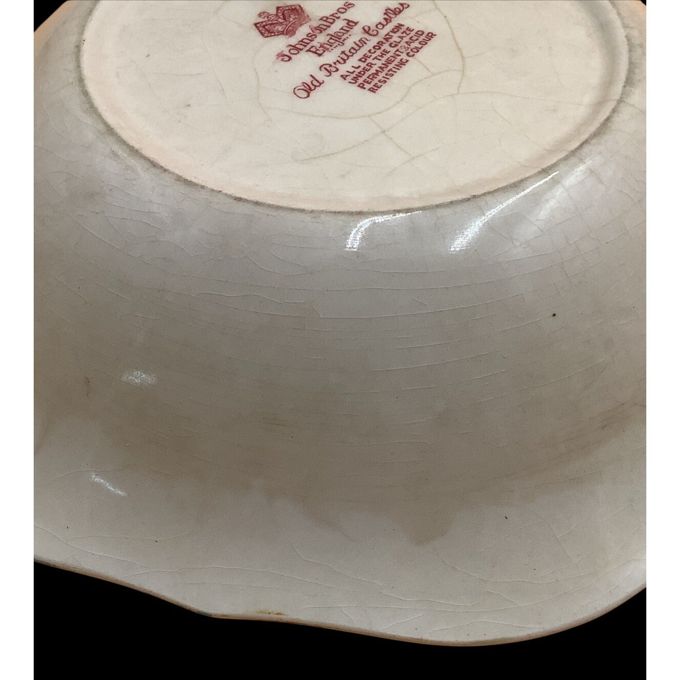 Johnson Brothers Old Britain Castles Square Soup Bowl 7 3/8"  Pink Transferware