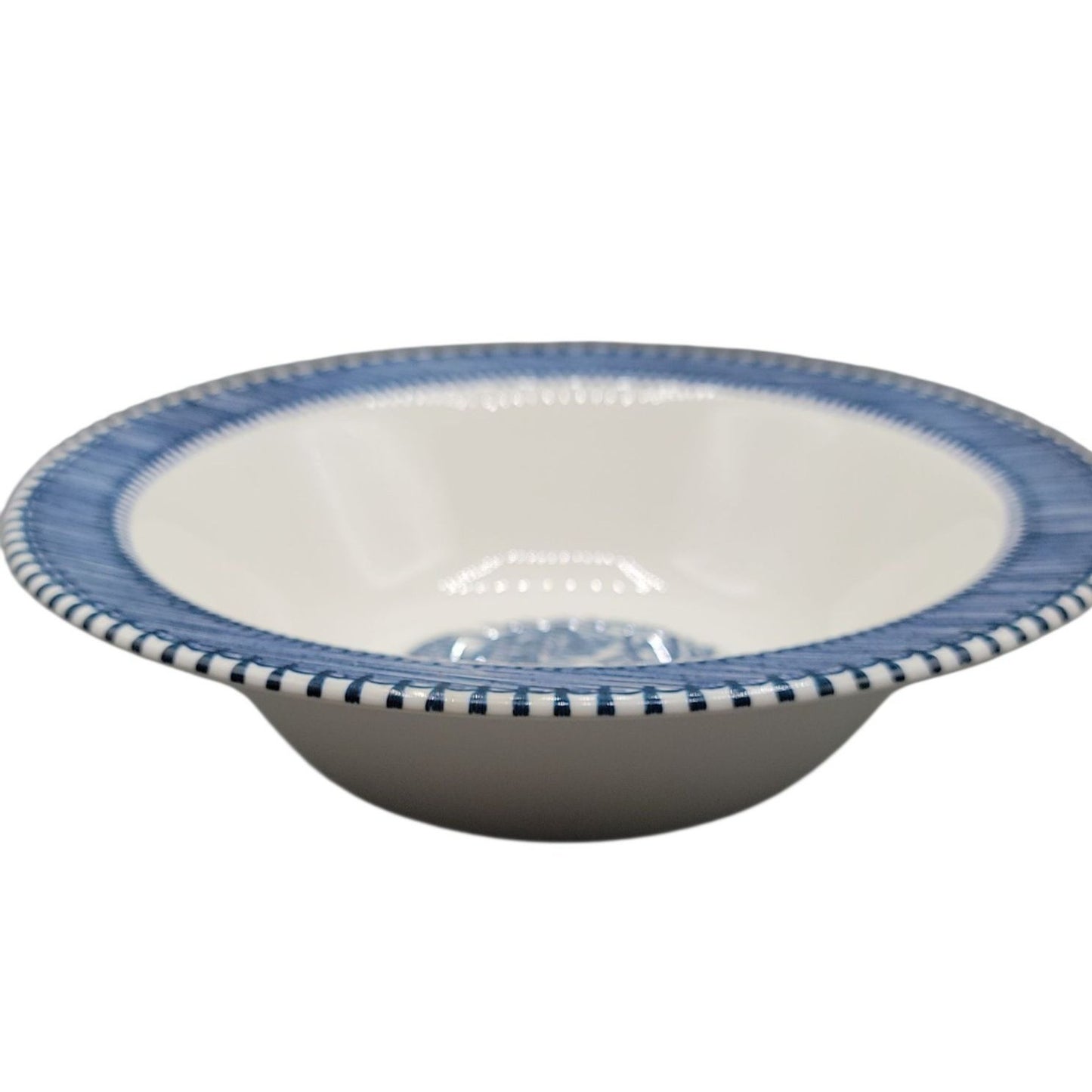 Country Life Blue Vegetable Serving Bowl 9" Currier & Ives Print Edwin Knowles