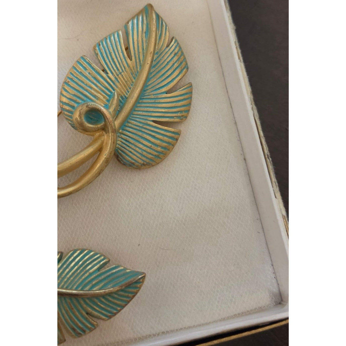 Vintage Givenchy Bird of Paradise Parure Set Leaf Brooch & Clip On Earrings