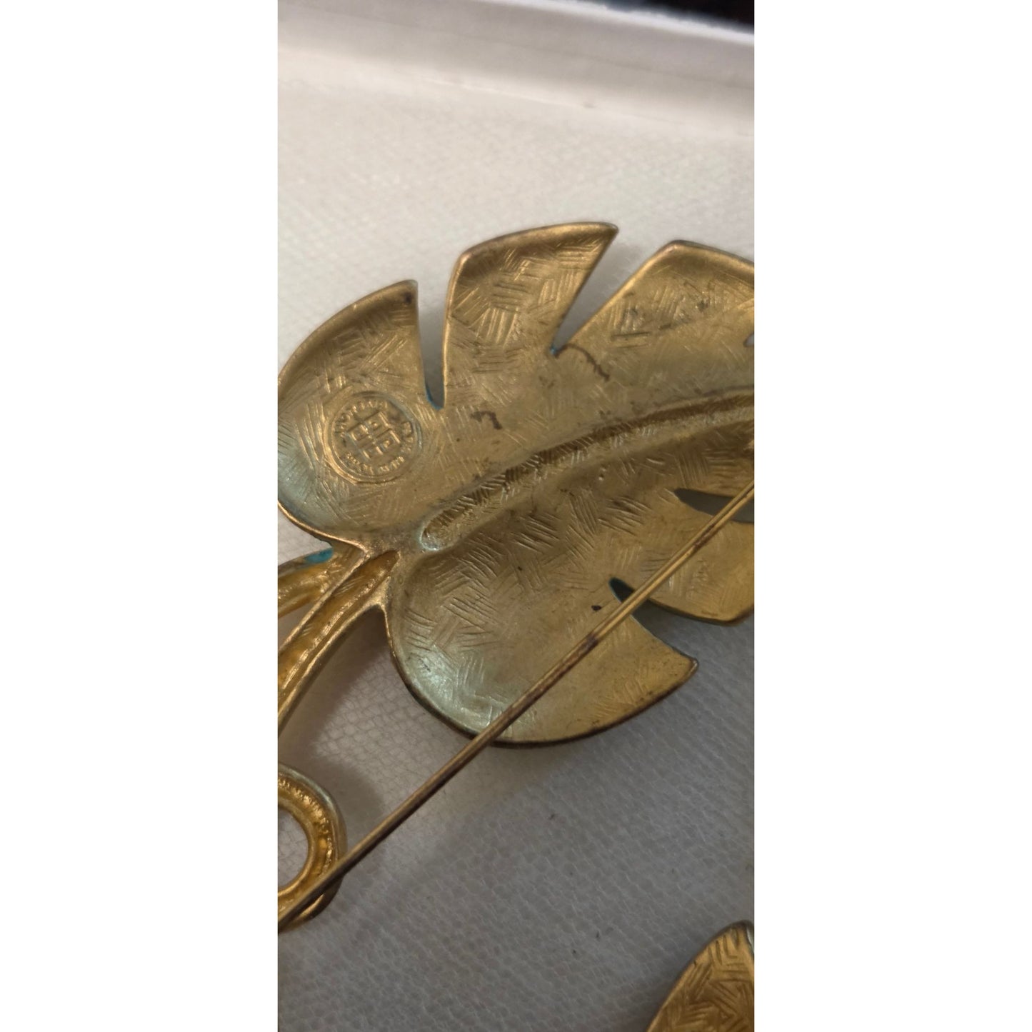 Vintage Givenchy Bird of Paradise Parure Set Leaf Brooch & Clip On Earrings