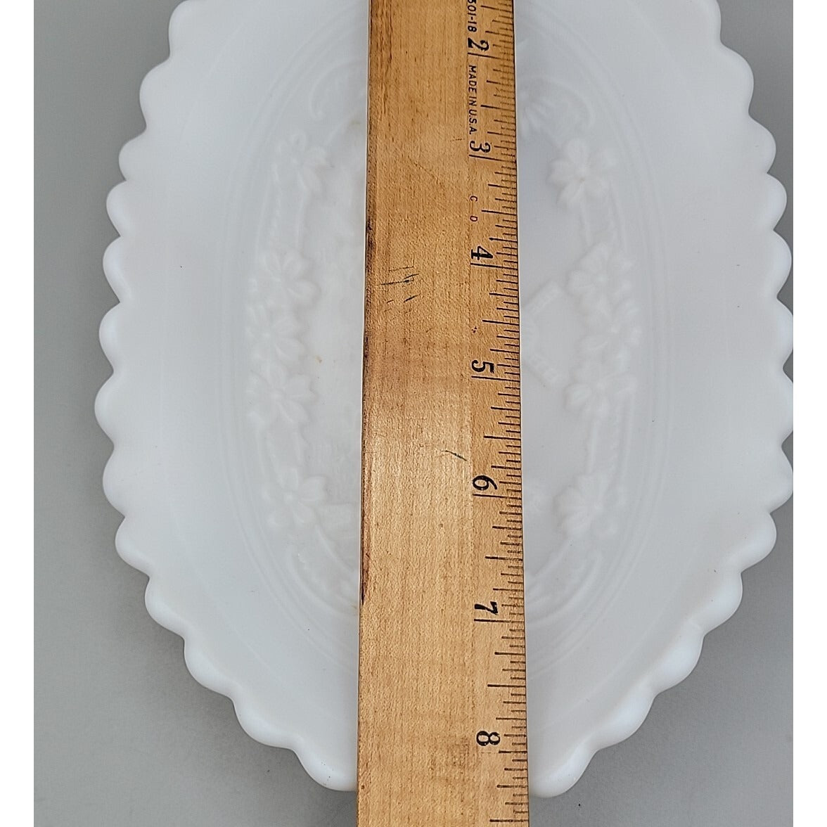 Imperial  Windmill Milk Glass Candy Dish Ruffled Edge Dutch Scene Satin Finish