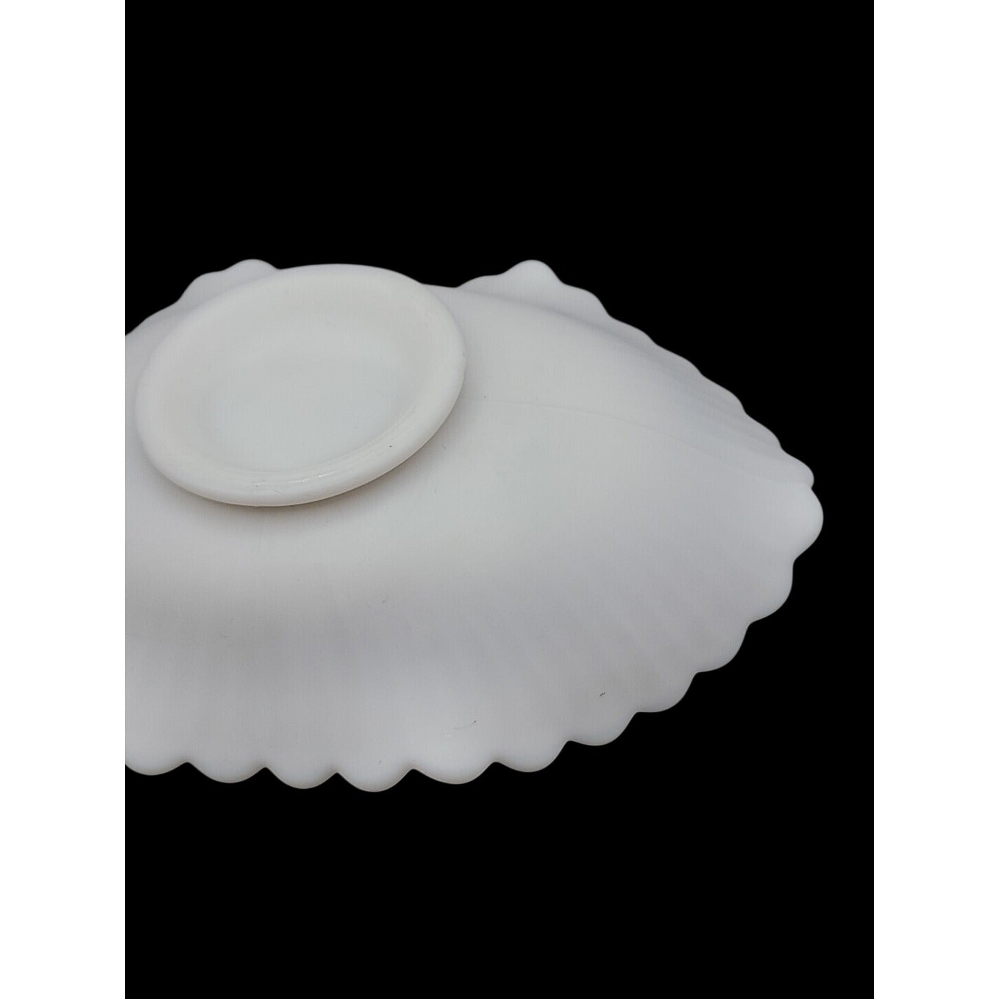 Imperial  Windmill Milk Glass Candy Dish Ruffled Edge Dutch Scene Satin Finish