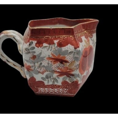 Antique German Oscar Schlegelmilch Creamer c.1900 Iron Red & Gold Gilt Victorian