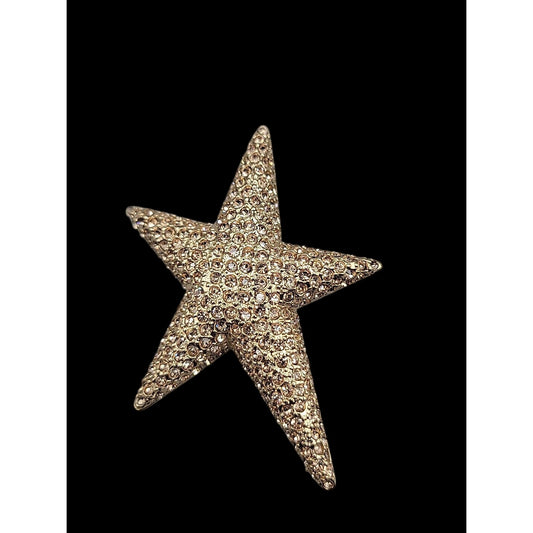 Vintage Carolee 1996 Crystal Star Brooch Limited Edition Gold Tone Signed Dated