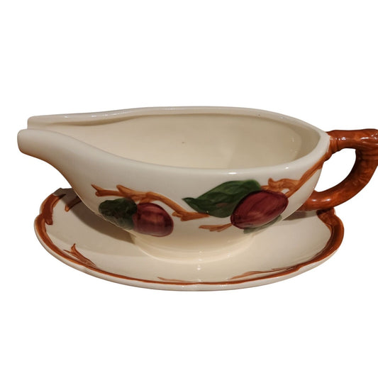 Franciscan Apple Gravy Boat Attached Underplate 1953 GMCB Mark Vintage Collector