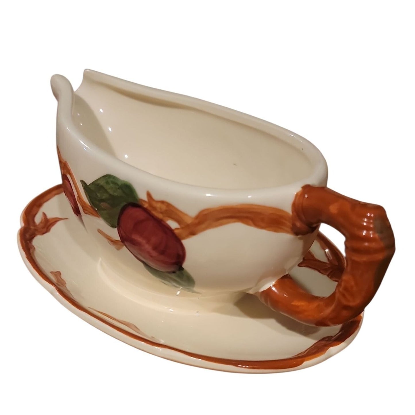 Franciscan Apple Gravy Boat Attached Underplate 1953 GMCB Mark Vintage Collector