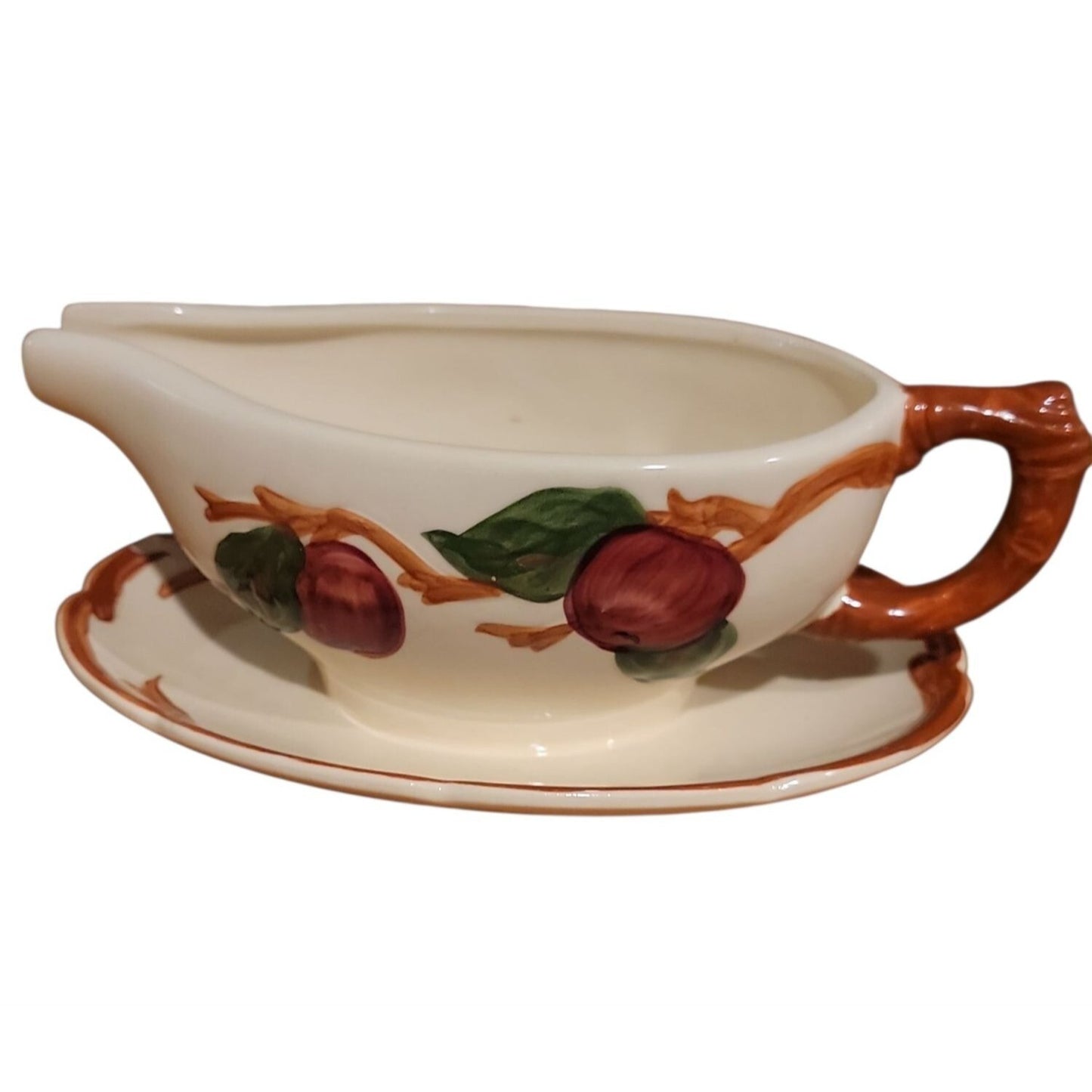 Franciscan Apple Gravy Boat Attached Underplate 1953 GMCB Mark Vintage Collector