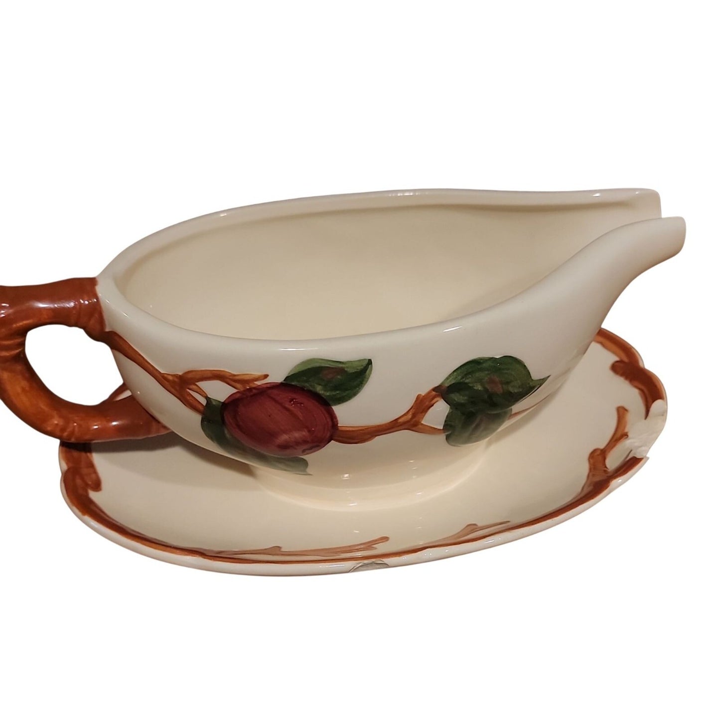 Franciscan Apple Gravy Boat Attached Underplate 1953 GMCB Mark Vintage Collector