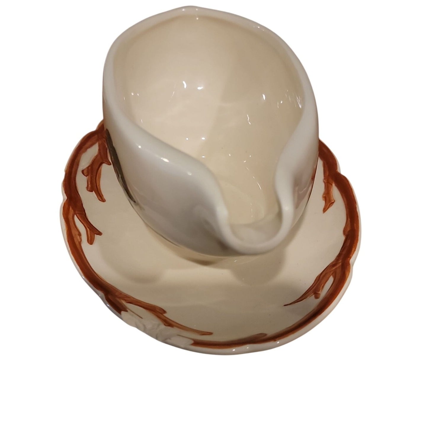 Franciscan Apple Gravy Boat Attached Underplate 1953 GMCB Mark Vintage Collector