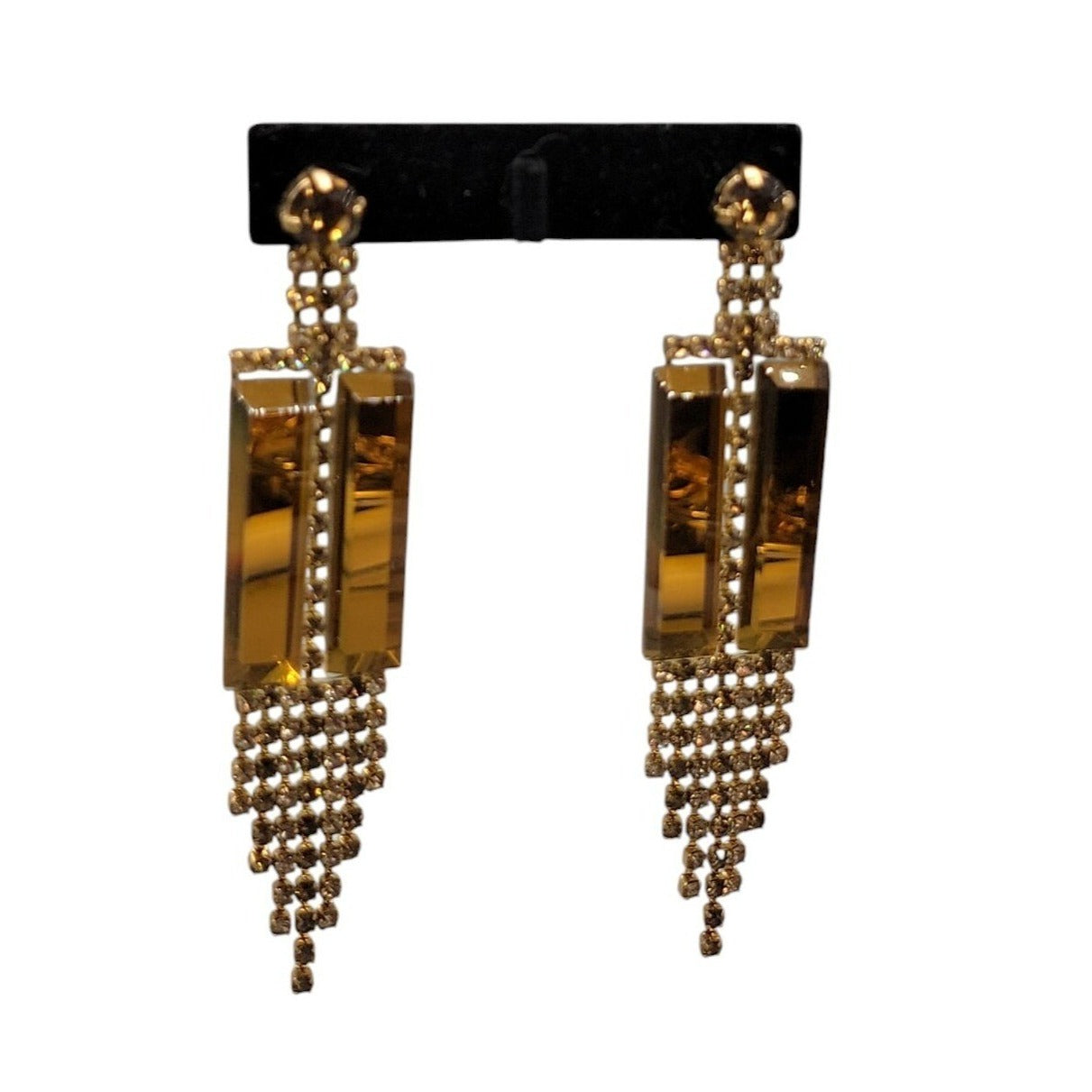 Vtg 1980s DOrlan Statement Drop Earrings 22k Gold Plated Fringe Shoulder Dusters