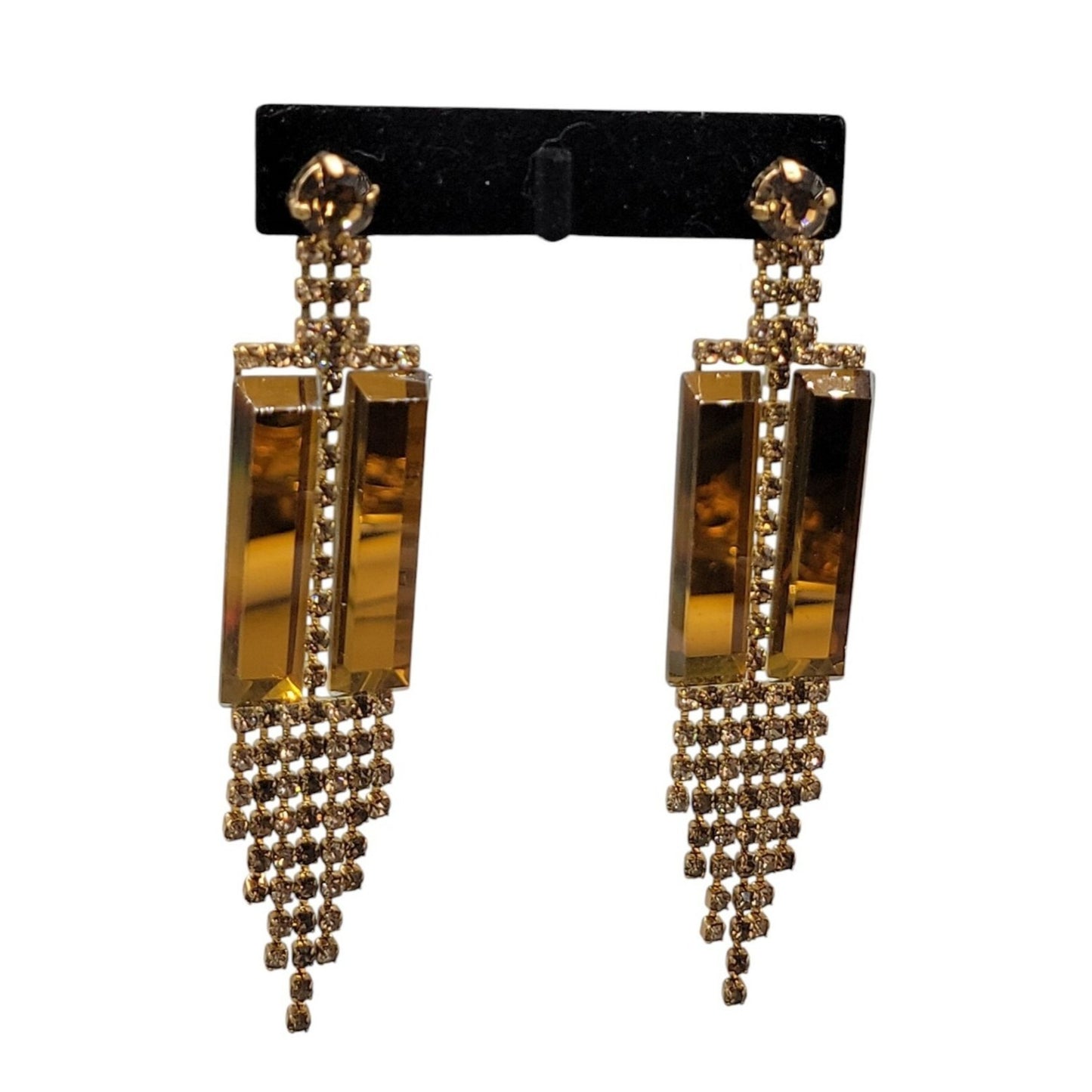 Vtg 1980s DOrlan Statement Drop Earrings 22k Gold Plated Fringe Shoulder Dusters