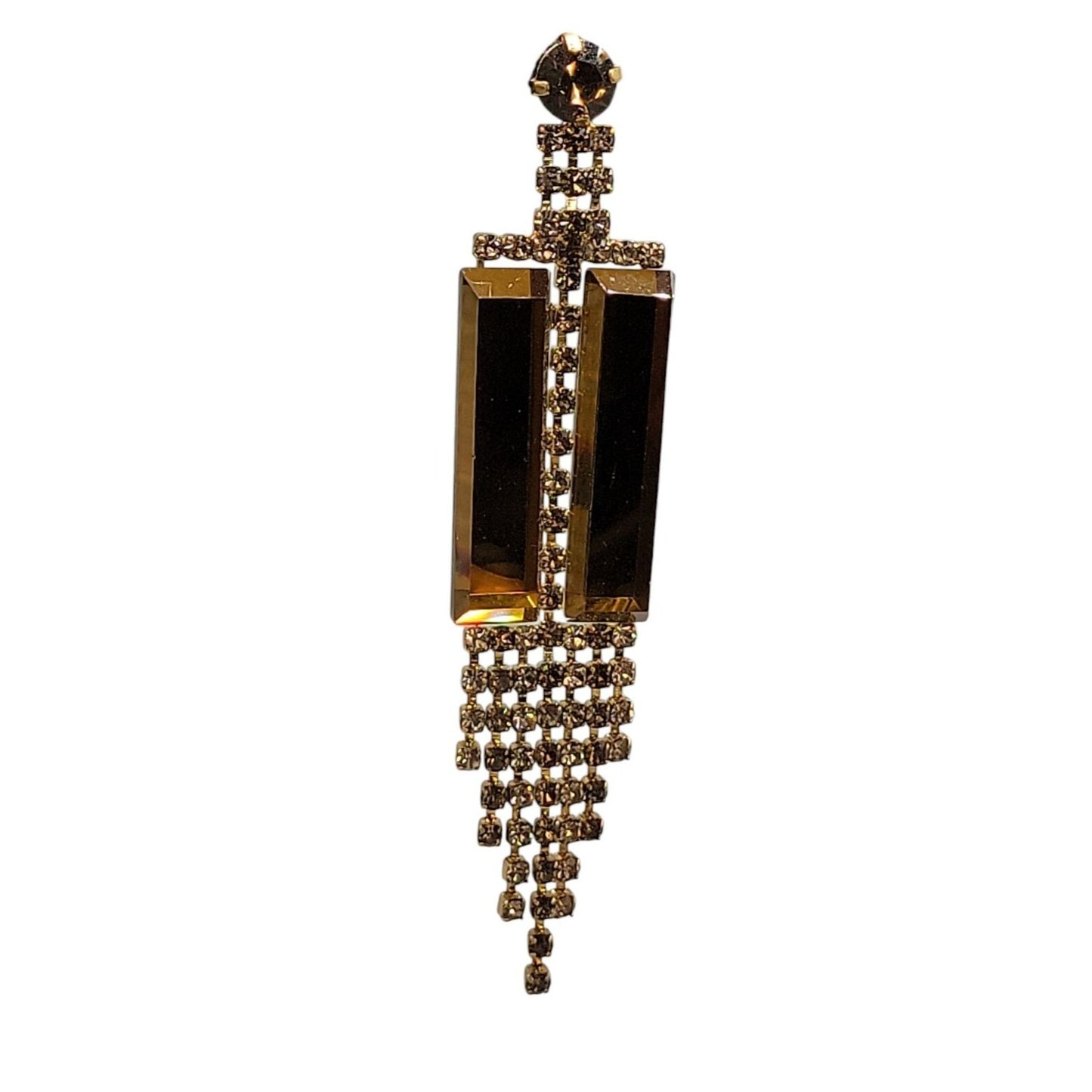 Vtg 1980s DOrlan Statement Drop Earrings 22k Gold Plated Fringe Shoulder Dusters