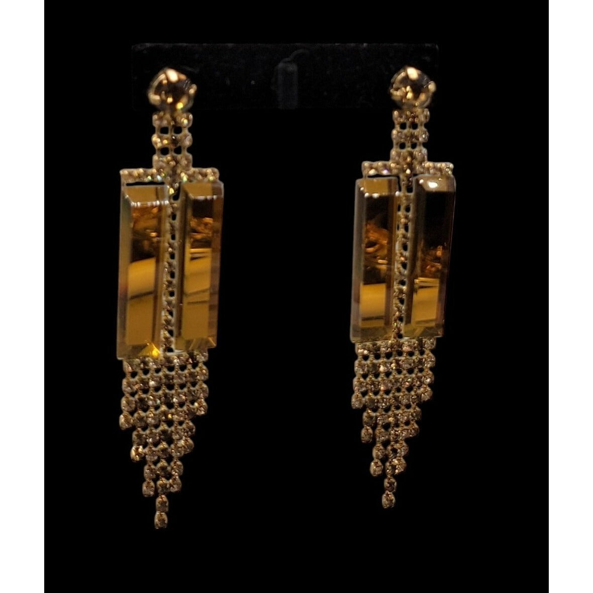 Vtg 1980s DOrlan Statement Drop Earrings 22k Gold Plated Fringe Shoulder Dusters