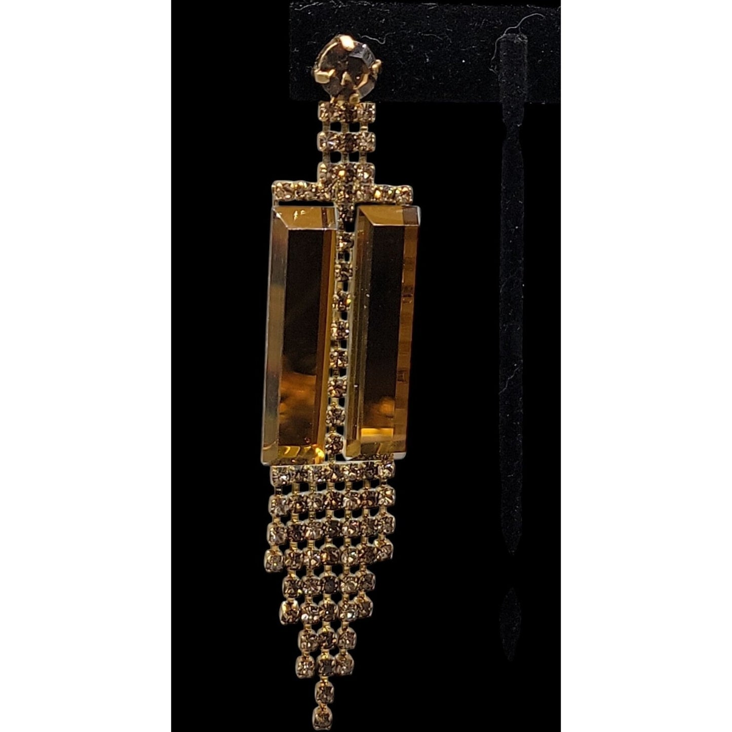 Vtg 1980s DOrlan Statement Drop Earrings 22k Gold Plated Fringe Shoulder Dusters