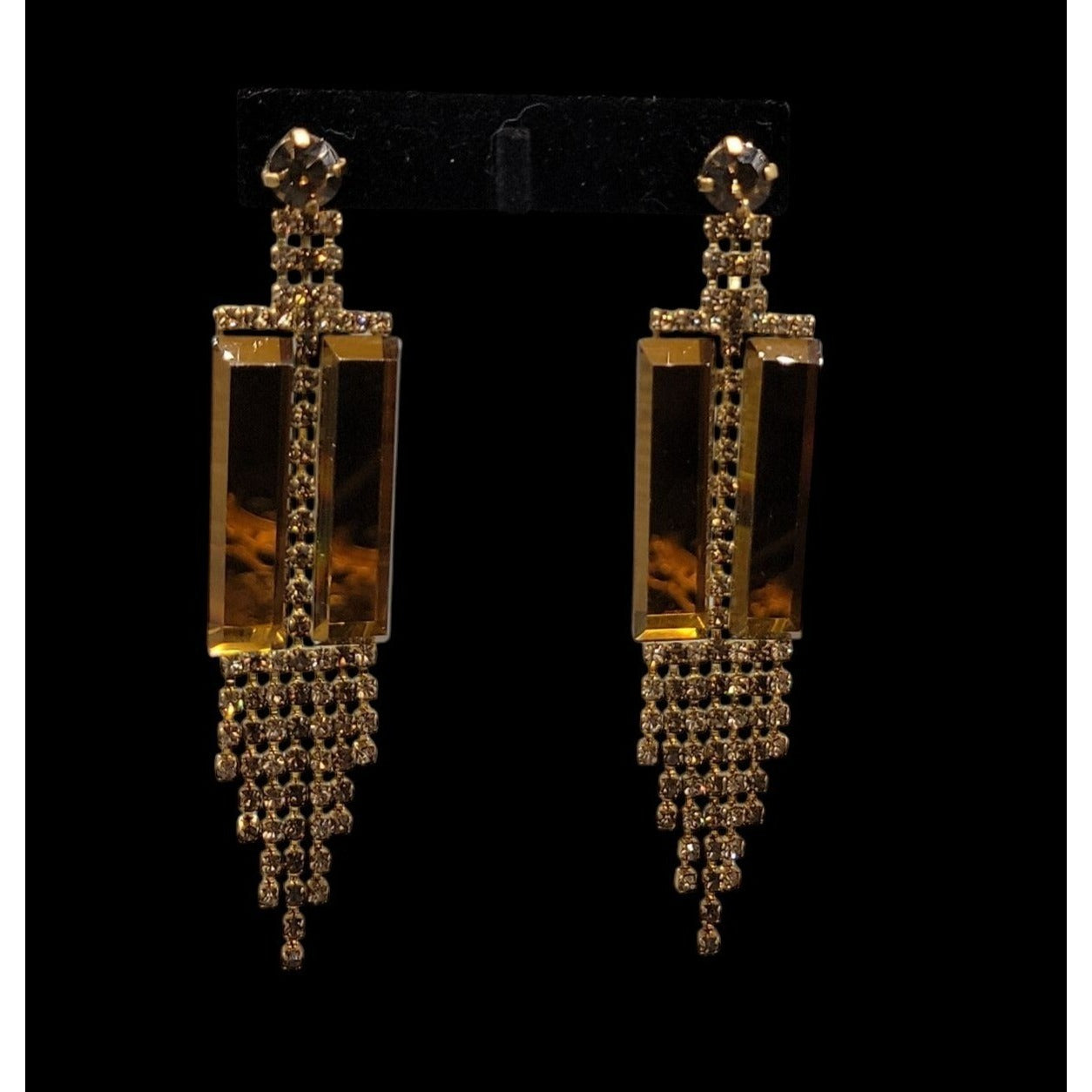 Vtg 1980s DOrlan Statement Drop Earrings 22k Gold Plated Fringe Shoulder Dusters