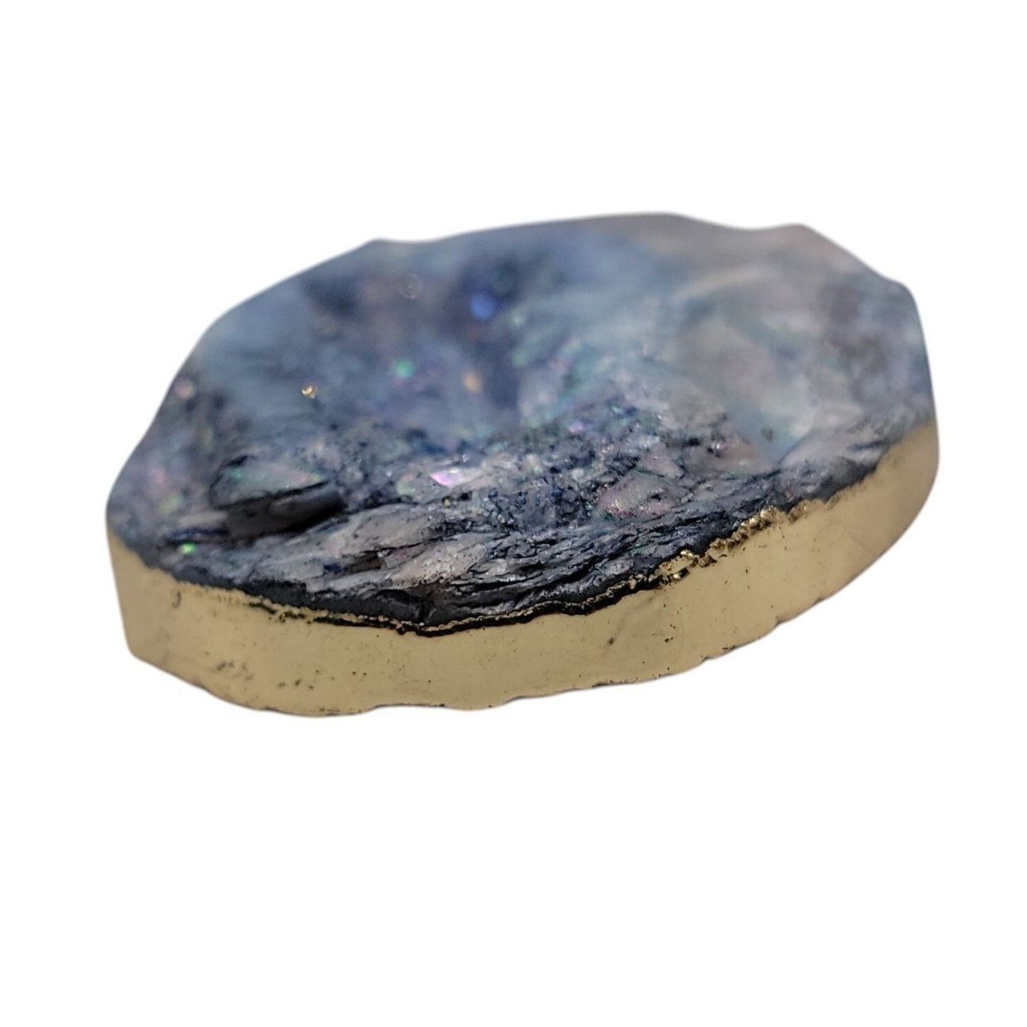 Blue Galaxy Druzy Quartz Chunk Pendant Natural Semi-Precious Gemstone Stunning