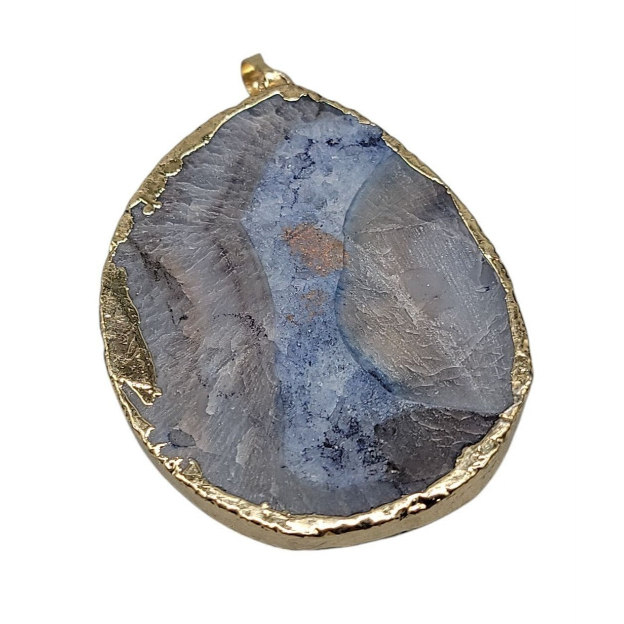Blue Galaxy Druzy Quartz Chunk Pendant Natural Semi-Precious Gemstone Stunning