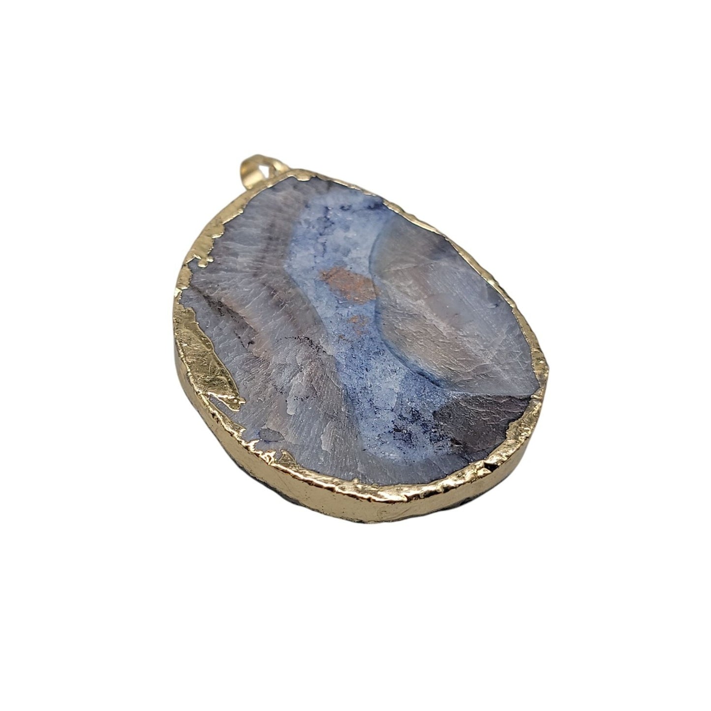 Blue Galaxy Druzy Quartz Chunk Pendant Natural Semi-Precious Gemstone Stunning
