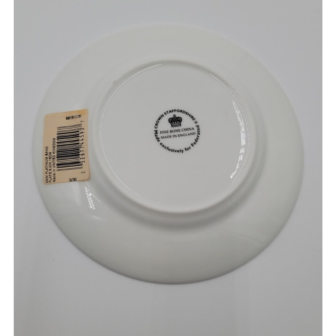 Crown Staffordshire Bone China Platinum Band 6" Dessert Plate Federated Store