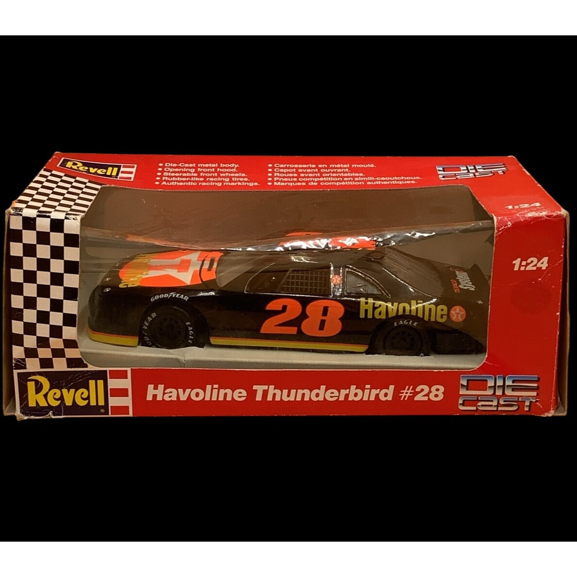Vtg Revell Texaco Havoline Thunderbird~Davey Allison #28 1/24 Die-Cast 1991